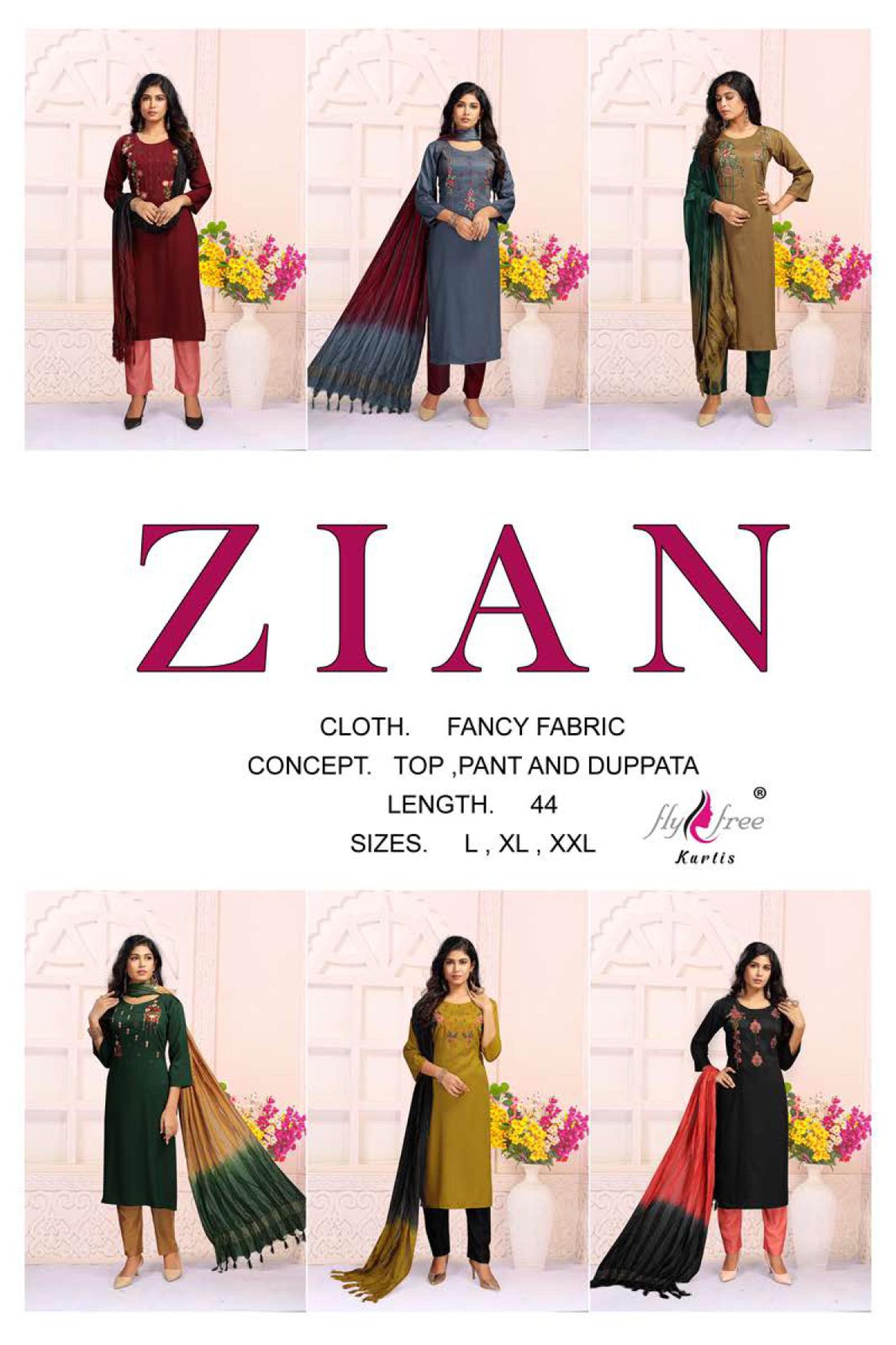 Fly Free Zian Ethnic Wear Fancy Designer Ready Made Dress Collection
